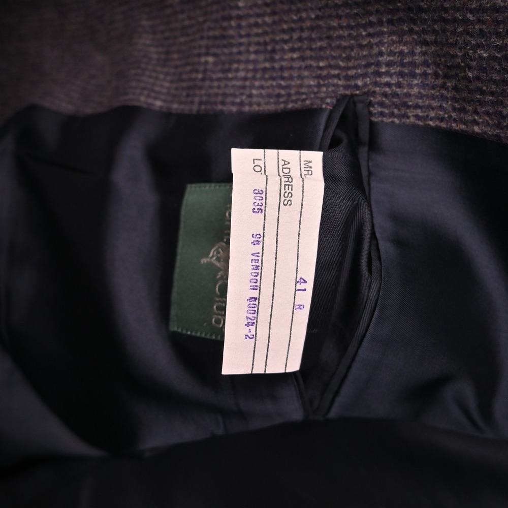 Vtg USA Made 41R Blue Gray Nailshead Wool Tweed Blazer Suit Jacket Sport Coat - Picture 5 of 12